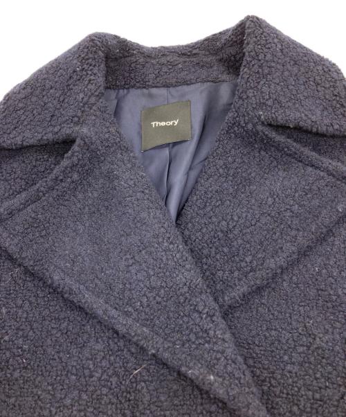 theory（セオリー）theory (セオリー) TEDDY FLEECE FAUX FUR PEACOAT ネイビー サイズ:Pの古着・服飾アイテム