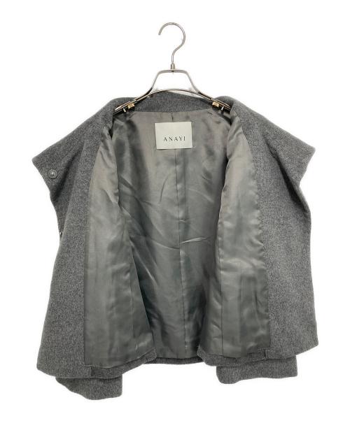 ANAYI（アナイ）ANAYI (アナイ) アンゴラビーバー 袖フレアコート グレー サイズ:38の古着・服飾アイテム