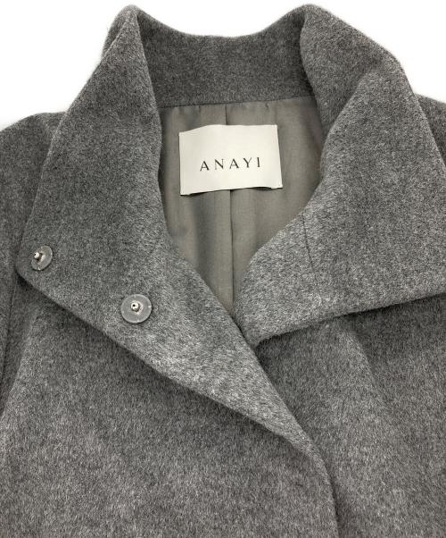 ANAYI（アナイ）ANAYI (アナイ) アンゴラビーバー 袖フレアコート グレー サイズ:38の古着・服飾アイテム