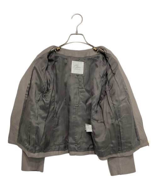 La boutique BonBon（ラブティックボンボン）La boutique BonBon (ラブティックボンボン) ラムレザーノーカラージャケット グレー サイズ:FREEの古着・服飾アイテム