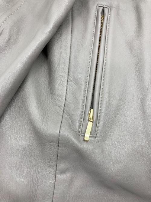 La boutique BonBon（ラブティックボンボン）La boutique BonBon (ラブティックボンボン) ラムレザーノーカラージャケット グレー サイズ:FREEの古着・服飾アイテム