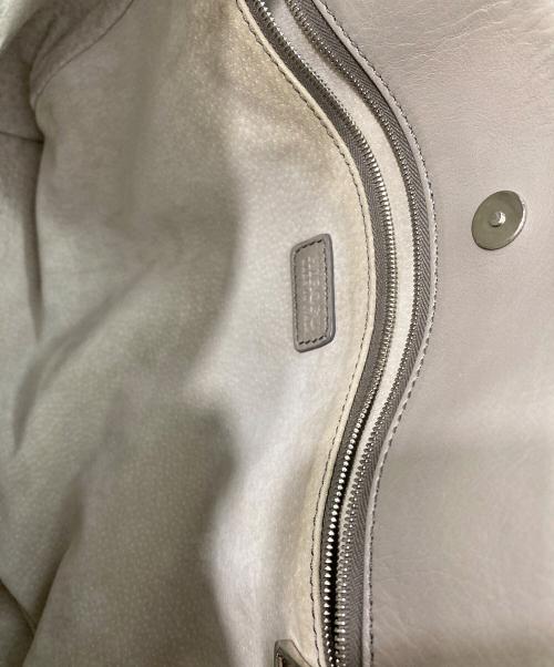 HIROFU（ヒロフ）HIROFU (ヒロフ) シボ革 デュオ ハンドバッグ グレージュの古着・服飾アイテム
