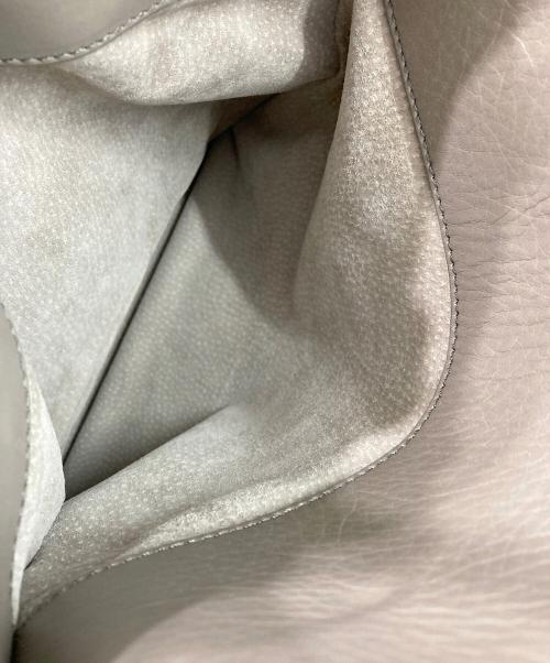 HIROFU（ヒロフ）HIROFU (ヒロフ) シボ革 デュオ ハンドバッグ グレージュの古着・服飾アイテム