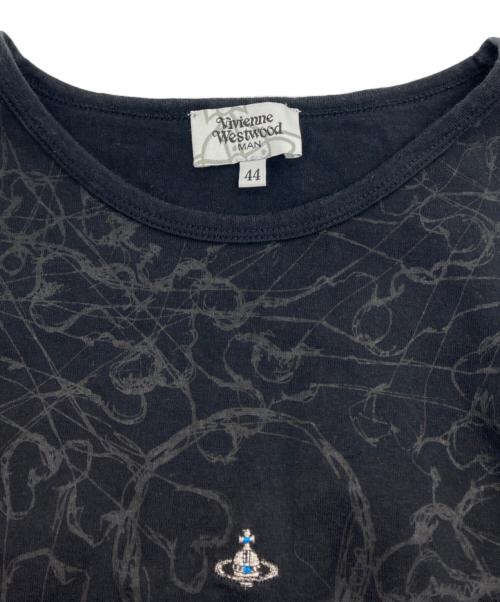 Vivienne Westwood man（ヴィヴィアン ウェストウッド マン）Vivienne Westwood man (ヴィヴィアン ウェストウッド マン) スカル柄 フロントオーブTシャツ ブラック サイズ:44の古着・服飾アイテム