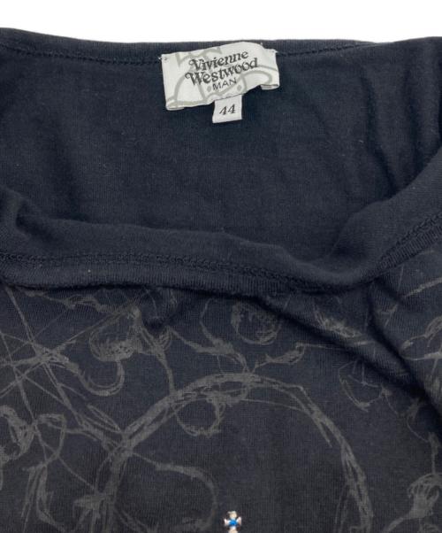 Vivienne Westwood man（ヴィヴィアン ウェストウッド マン）Vivienne Westwood man (ヴィヴィアン ウェストウッド マン) スカル柄 フロントオーブTシャツ ブラック サイズ:44の古着・服飾アイテム