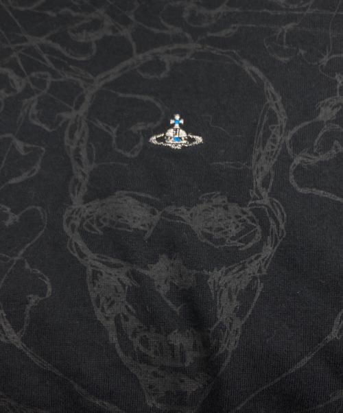 Vivienne Westwood man（ヴィヴィアン ウェストウッド マン）Vivienne Westwood man (ヴィヴィアン ウェストウッド マン) スカル柄 フロントオーブTシャツ ブラック サイズ:44の古着・服飾アイテム