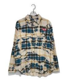 DIESEL（ディーゼル）の古着「S-CROSS チェックシャツ」｜ベージュ×ブルー