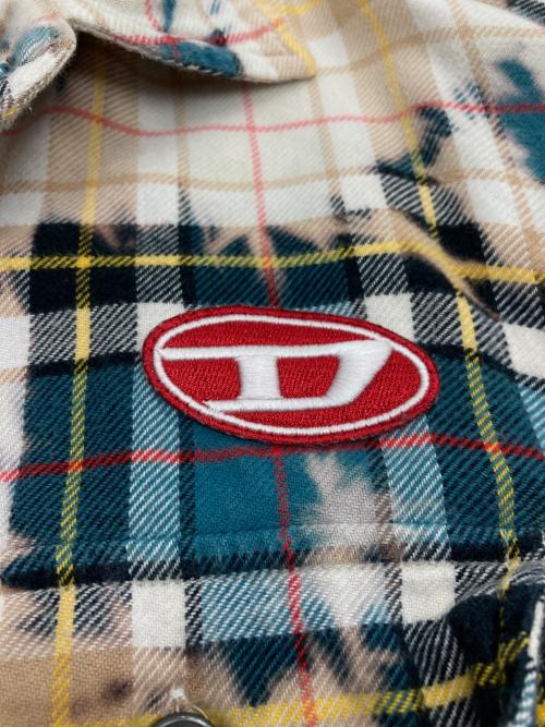 DIESEL（ディーゼル）DIESEL (ディーゼル) S-CROSS チェックシャツ ベージュ×ブルー サイズ:Sの古着・服飾アイテム