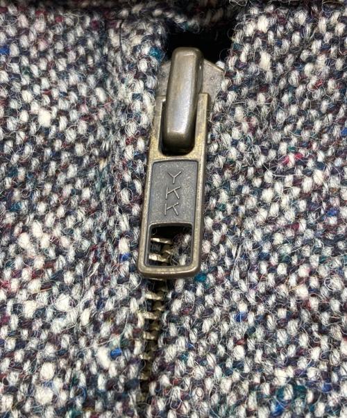J.PRESS（ジェイプレス）J.PRESS (ジェイプレス) 70-80ｓ ツイードジップアップブルゾン グレー×ブラック サイズ:Lの古着・服飾アイテム