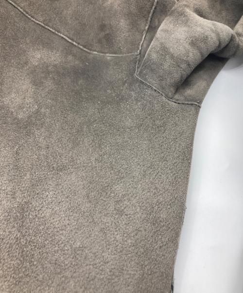 VERA PELLE（ベラペレ）VERA PELLE (ベラペレ) ジップアップムートンジャケット ブラウン×グレー サイズ:44の古着・服飾アイテム