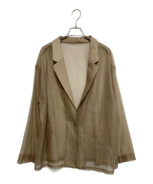 et.UNiVER（エトユニベール）et.UNIVER (エトユニベール) 989 Pleats skirt sheer jk set up ベージュ サイズ:L 未使用品の古着・服飾アイテム