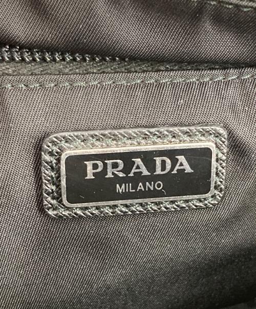 PRADA（プラダ）PRADA (プラダ) ロゴプレート クラッチハンドバッグ ブラックの古着・服飾アイテム