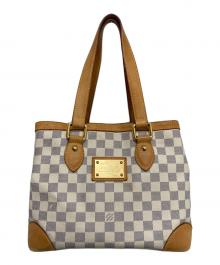 LOUIS VUITTON（ルイ ヴィトン）の古着「ダミエ・アズール ハムステッドPM」｜アイボリー×ブラウン