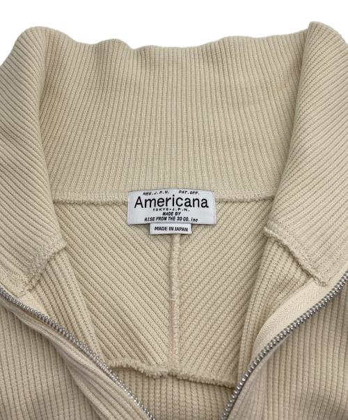 Americana（アメリカーナ）Americana (アメリカーナ) ジップアップ ハイネックニット ベージュ サイズ:表記なしの古着・服飾アイテム