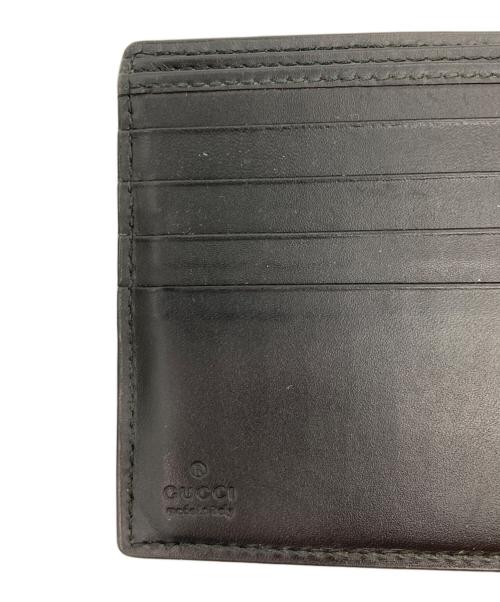 GUCCI（グッチ）GUCCI (グッチ) GGスプリーム スネーク 2つ折り財布 ブラックの古着・服飾アイテム