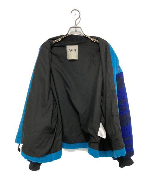 AVN（エーヴィーエヌ）AVN (エーヴィーエヌ) 切替ウールブルゾン ブルー×ブラック サイズ:42の古着・服飾アイテム