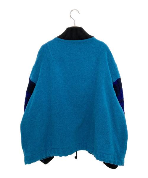 AVN（エーヴィーエヌ）AVN (エーヴィーエヌ) 切替ウールブルゾン ブルー×ブラック サイズ:42の古着・服飾アイテム