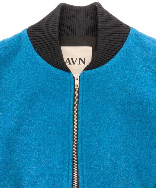AVN（エーヴィーエヌ）AVN (エーヴィーエヌ) 切替ウールブルゾン ブルー×ブラック サイズ:42の古着・服飾アイテム