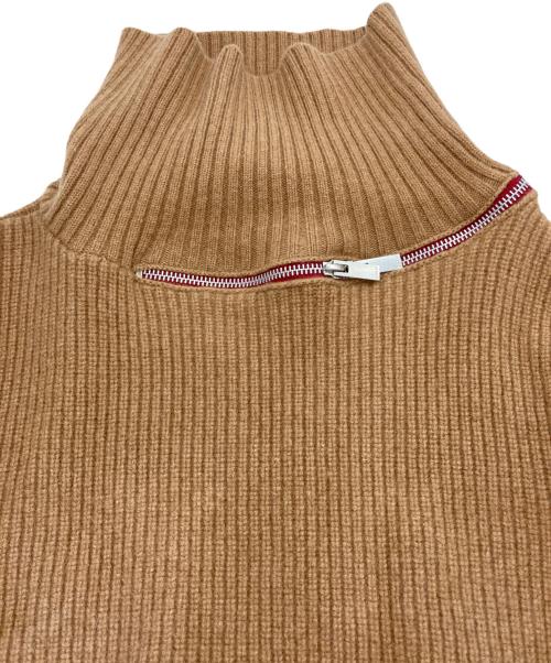 sacai（サカイ）sacai (サカイ) ウールハイネック ジップニット ブラウン×レッド サイズ:１の古着・服飾アイテム