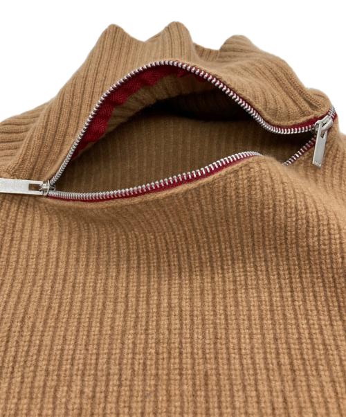 sacai（サカイ）sacai (サカイ) ウールハイネック ジップニット ブラウン×レッド サイズ:１の古着・服飾アイテム
