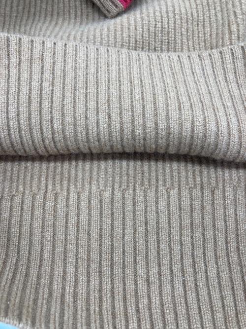 sacai（サカイ）sacai (サカイ) ウールハイネック ジップニット ブラウン×レッド サイズ:１の古着・服飾アイテム