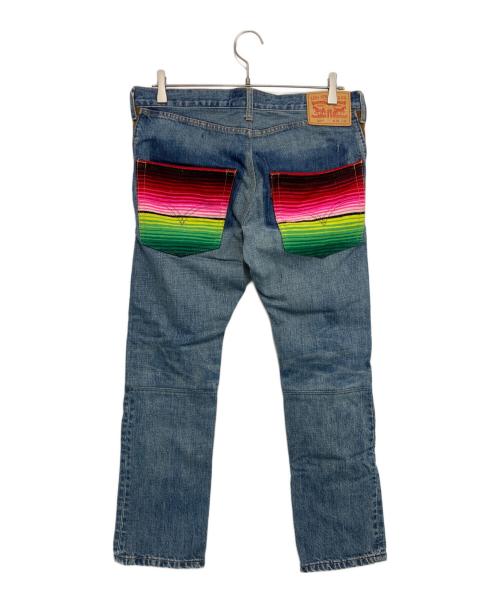 LEVI'S（リーバイス）LEVI'S (リーバイス) JUNYA WATANABE MAN (ジュンヤワタナベマン) PENDLETON (ペンドルトン) 22AW 多素材MIX パッチワーク デニムパンツ インディゴ サイズ:XSの古着・服飾アイテム