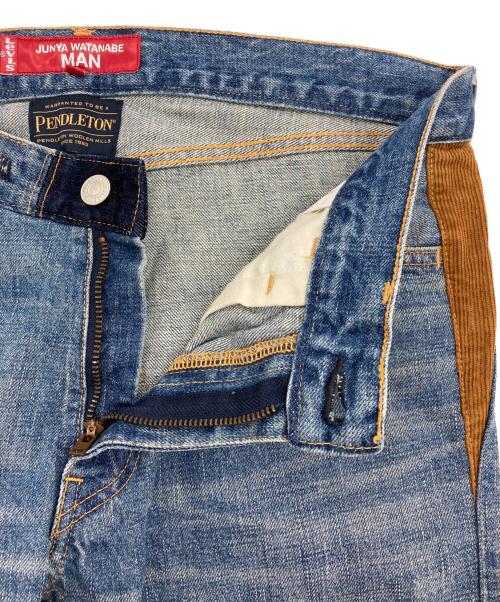 LEVI'S（リーバイス）LEVI'S (リーバイス) JUNYA WATANABE MAN (ジュンヤワタナベマン) PENDLETON (ペンドルトン) 22AW 多素材MIX パッチワーク デニムパンツ インディゴ サイズ:XSの古着・服飾アイテム