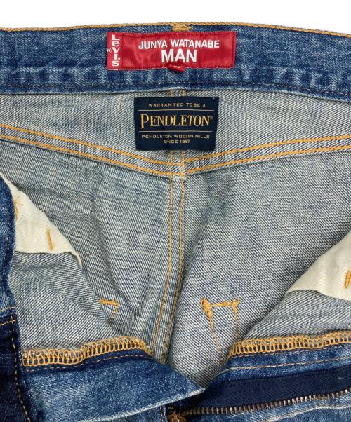 LEVI'S（リーバイス）LEVI'S (リーバイス) JUNYA WATANABE MAN (ジュンヤワタナベマン) PENDLETON (ペンドルトン) 22AW 多素材MIX パッチワーク デニムパンツ インディゴ サイズ:XSの古着・服飾アイテム