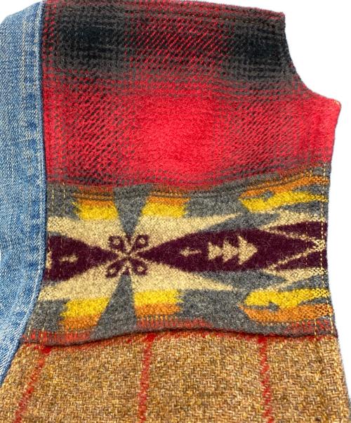 LEVI'S（リーバイス）LEVI'S (リーバイス) JUNYA WATANABE MAN (ジュンヤワタナベマン) PENDLETON (ペンドルトン) 22AW 多素材MIX パッチワーク デニムパンツ インディゴ サイズ:XSの古着・服飾アイテム