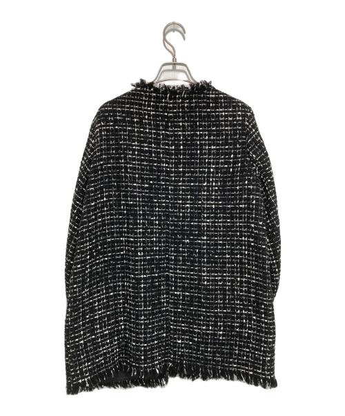 icB（アイシービー）icB (アイシービー) ノーカラーツイードジャケット ブラック サイズ:4の古着・服飾アイテム