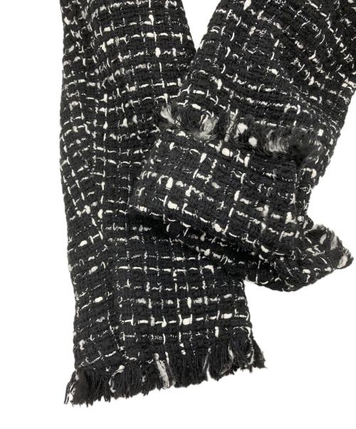 icB（アイシービー）icB (アイシービー) ノーカラーツイードジャケット ブラック サイズ:4の古着・服飾アイテム