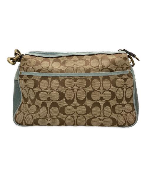 COACH（コーチ）COACH (コーチ) ワンショルダーシグネチャーバッグ ベージュ×グリーンの古着・服飾アイテム