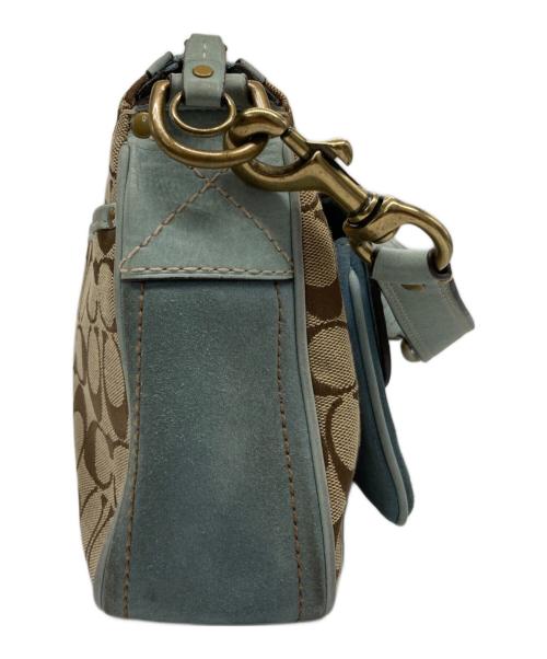 COACH（コーチ）COACH (コーチ) ワンショルダーシグネチャーバッグ ベージュ×グリーンの古着・服飾アイテム