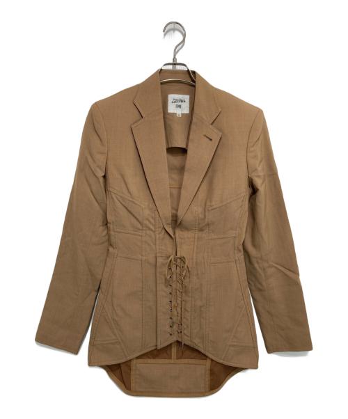 Jean Paul Gaultier FEMME（ジャンポールゴルチエ フェム）Jean Paul Gaultier FEMME (ジャンポールゴルチエ フェム) コルセットテーラードジャケット ベージュ サイズ:40の古着・服飾アイテム