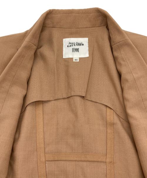 Jean Paul Gaultier FEMME（ジャンポールゴルチエ フェム）Jean Paul Gaultier FEMME (ジャンポールゴルチエ フェム) コルセットテーラードジャケット ベージュ サイズ:40の古着・服飾アイテム