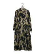 SUM1 STYLEスミスタイル）の古着「総柄ワンピース」｜ブラック×グリーン