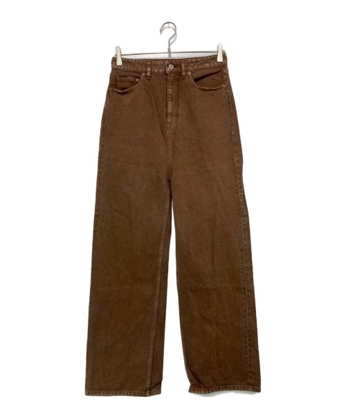 Whim Gazette（ウィムガゼット）Whim Gazette (ウィムガゼット) 製品染めストレートパンツ ブラウン サイズ:38の古着・服飾アイテム