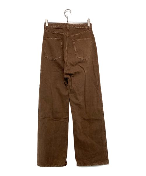 Whim Gazette（ウィムガゼット）Whim Gazette (ウィムガゼット) 製品染めストレートパンツ ブラウン サイズ:38の古着・服飾アイテム