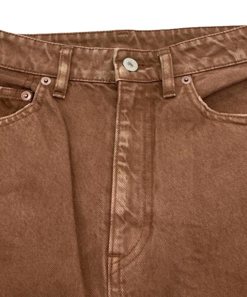 Whim Gazette（ウィムガゼット）Whim Gazette (ウィムガゼット) 製品染めストレートパンツ ブラウン サイズ:38の古着・服飾アイテム