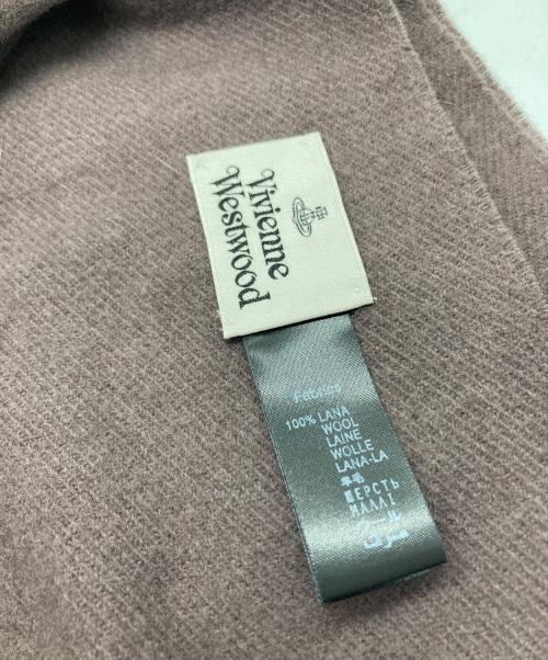 Vivienne Westwood（ヴィヴィアンウエストウッド）Vivienne Westwood (ヴィヴィアンウエストウッド) オーブ刺繍ウールマフラー ブラウンの古着・服飾アイテム