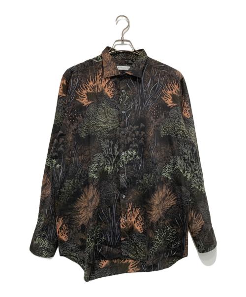 ETRO（エトロ）ETRO (エトロ) 総柄シャツ ブラック×ブラウン×グリーン サイズ:XLの古着・服飾アイテム