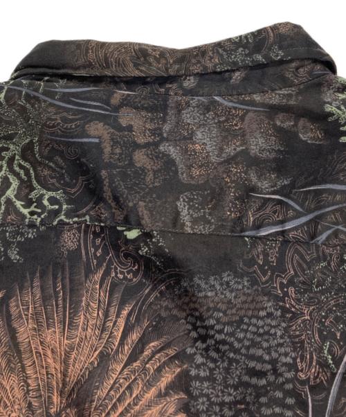 ETRO（エトロ）ETRO (エトロ) 総柄シャツ ブラック×ブラウン×グリーン サイズ:XLの古着・服飾アイテム