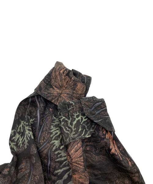 ETRO（エトロ）ETRO (エトロ) 総柄シャツ ブラック×ブラウン×グリーン サイズ:XLの古着・服飾アイテム