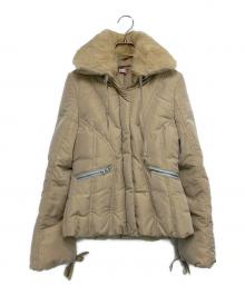 MAX&Co.（マックスアンドコー）の古着「ファーフーデッド中綿ジャケット」｜ベージュ