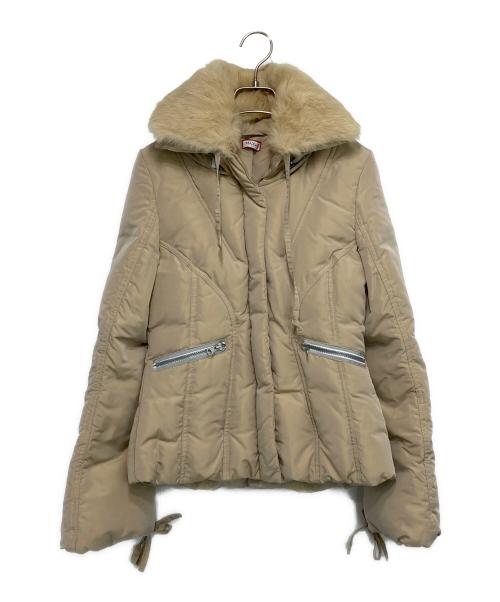 MAX&Co.（マックスアンドコー）MAX&Co. (マックスアンドコー) ファーフーデッド中綿ジャケット ベージュ サイズ:J 38の古着・服飾アイテム