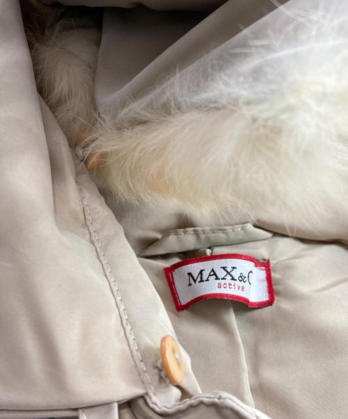 MAX&Co.（マックスアンドコー）MAX&Co. (マックスアンドコー) ファーフーデッド中綿ジャケット ベージュ サイズ:J 38の古着・服飾アイテム