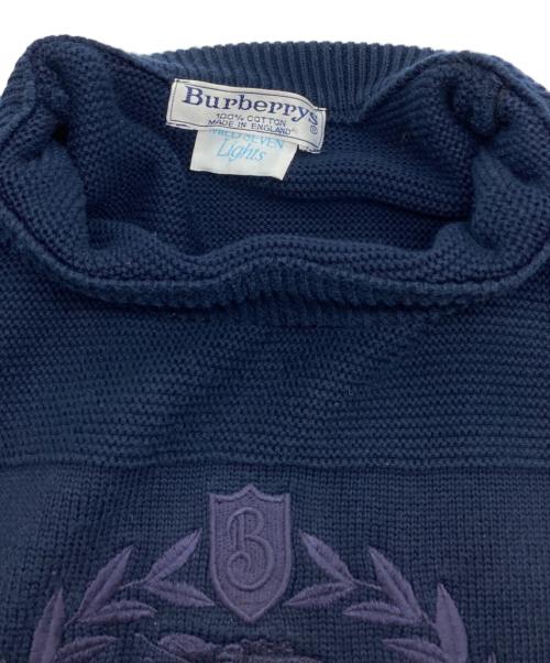 Burberry's（バーバリーズ）Burberry's (バーバリーズ) 90ｓ ホースロゴ刺繍コットンクルーネックニット ネイビー サイズ:記載なしの古着・服飾アイテム