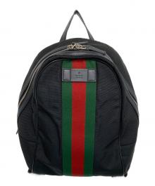 GUCCI（グッチ）の古着「シェリーライン キャンバス バックパック」｜ブラック