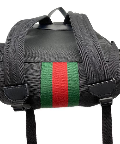GUCCI（グッチ）GUCCI (グッチ) シェリーライン キャンバス バックパック ブラックの古着・服飾アイテム