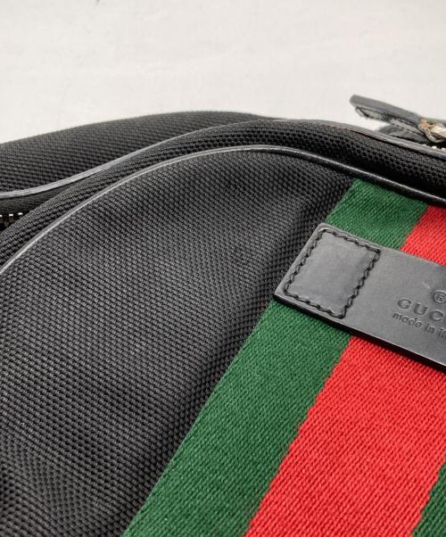 GUCCI（グッチ）GUCCI (グッチ) シェリーライン キャンバス バックパック ブラックの古着・服飾アイテム
